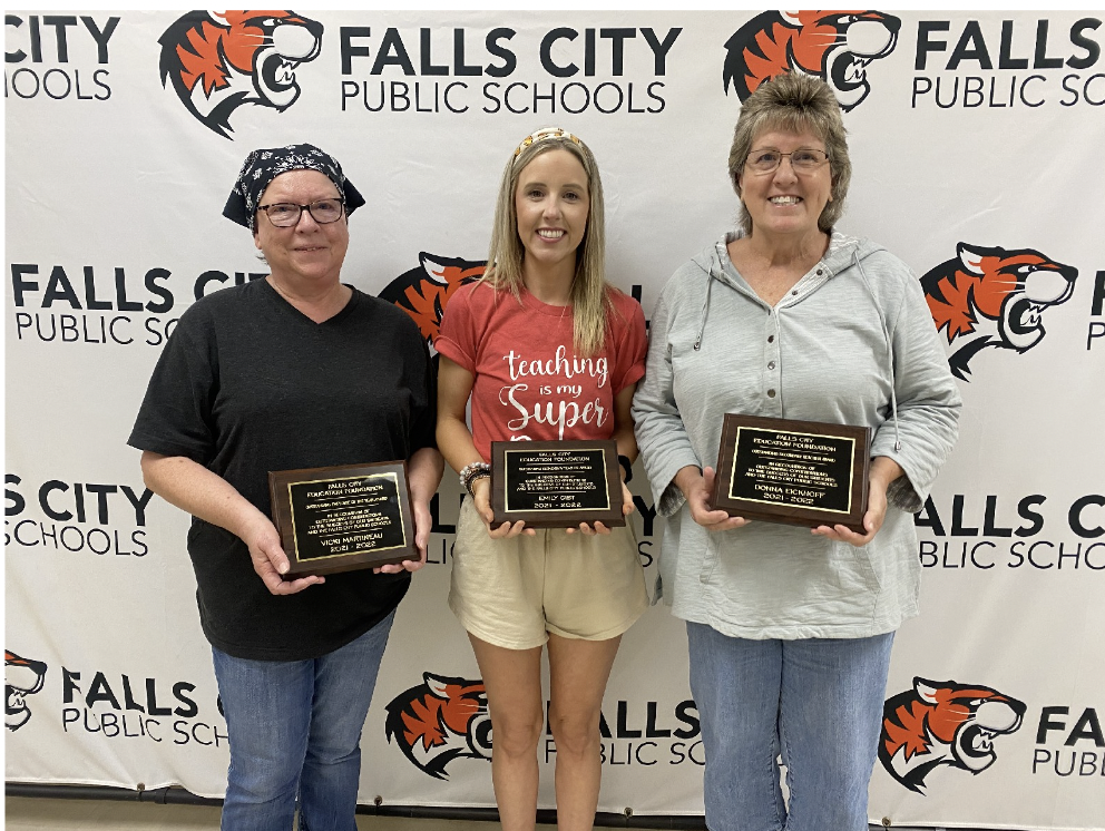 Falls City Public Schools Education Foundation Outstanding Teachers and Employee of the Year Award Recipients